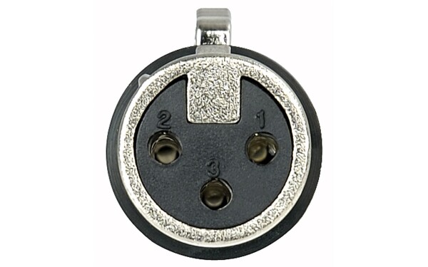 XLR 3-Pol Buchse / Weiblich Nickel mit Endkappe Schwarz