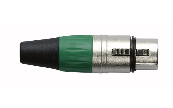 XLR 3p. Connector Female Nickel housing Green