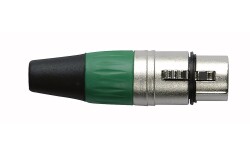 XLR 3p. Connector Female Nickel housing Green