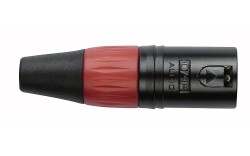 XLR 3p. Connector Male, Black housing Red endcap