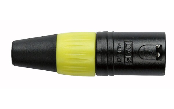 XLR 3p. Connector Male, Black housing Yellow endcap