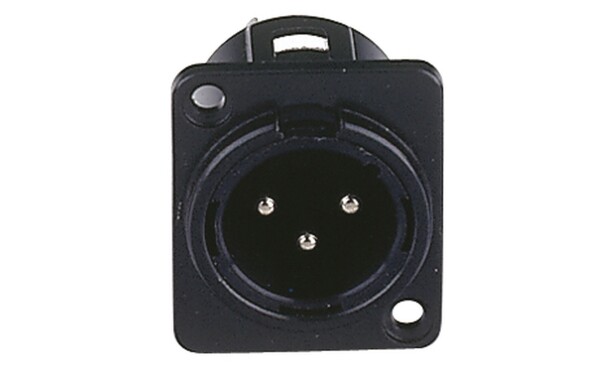XLR 3p. Chassis Male Black housing