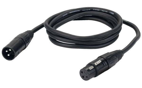FL01 - bal. XLR/M 3 pin to XLR/F 3 pin, 6 m, black