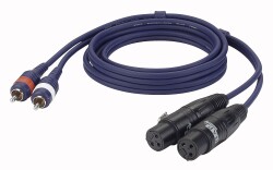 FL25 - 2x RCA M L/R to 2 XLR/W 3-pin, 3 m