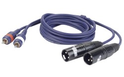 FL26 - 2x RCA M L/R to 2x XLR M L/R 3-pin, 3 m, blue