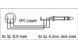 FL68 - 8 XLR/M 3 p. to 8 Jack stereo 3 m