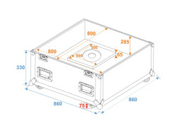Flightcase Mirror Ball 75cm