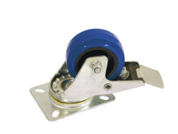 Swivel Castor 80mm blue with brake