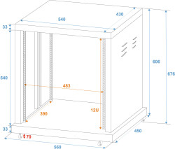 Stahl-Rack SR-19, 12HE