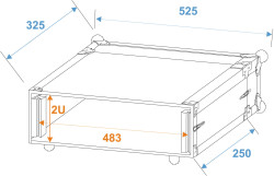 Effect Rack CO DD, 2U, 24cm deep, black