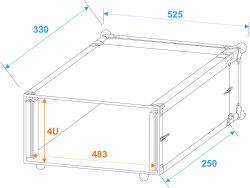 Effect Rack CO DD, 4U, 24cm deep, black
