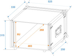 Effect Rack CO DD, 6U, 24cm deep, black