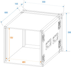 Amplifier Rack PR-2ST, 12U, 57cm deep