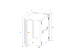 Verstärkerrack PR-2ST, 18HE, 57cm mit Rollen