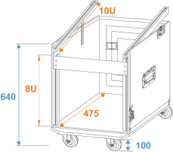 Spezial-Kombi-Case Profi, 8HE mit Rollen
