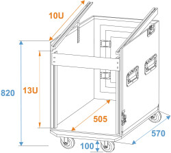 Spezial-Kombi-Case Profi, 12HE mit Rollen