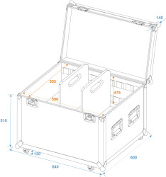 Universal-Tour-Case 60cm mit Rollen