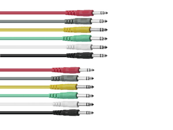 Klinkenkabel 6,3 Patchcord stereo 6x0,9m