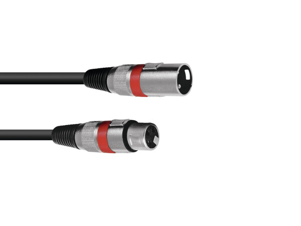 XLR cable 3pin 0.5m bk/rd