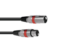 XLR cable 3pin 5m bk/rd