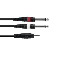 Adapterkabel 3,5 Klinke/2xKlinke 6m sw