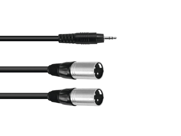 Adapterkabel 3,5 Klinke/2xXLR(M) 3m sw