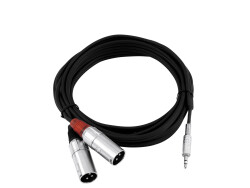 Adaptercable 3.5 Jack/2xXLR(M) 3m bk
