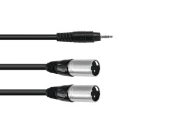 Adapterkabel 3,5 Klinke/2xXLR(M) 1,5m sw