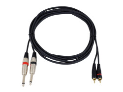 Adaptercable 2xJack/2xRCA 3m bk