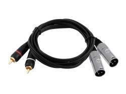 Adapterkabel 2xXLR(M)/2xCinch 3m sw