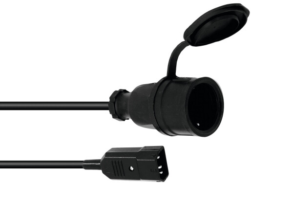 Adaptercable IEC(M)/Safety plug(F) 1m