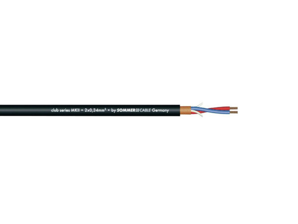 Microphone cable 2x0.34 100m bk CLUB