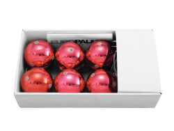 LED Weihnachtskugel 6cm, rot 6x