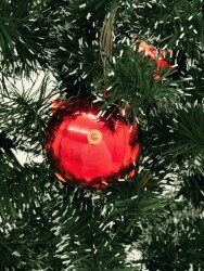 LED Weihnachtskugel 6cm, rot 6x