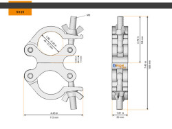 Swivel Coupler Slim 48-51/30/250kg stage black