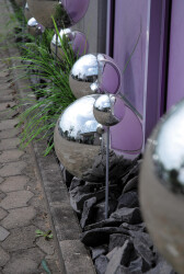 Dekokugel 10cm, silber 4x