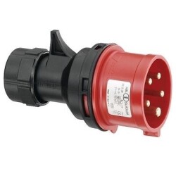 CEE Stecker 32 A, 5-pol, IP44, 400V, 6h rot