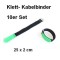 10er Set Klettband / Kabelbinder 25 x 2cm grün