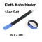 10er Set Klettband / Kabelbinder 20 x 2cm blau