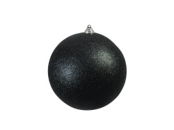 Deco Ball 20cm, black, glitter