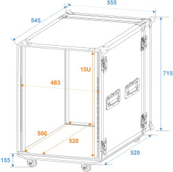 Rack Profi 15U 45cm with wheels