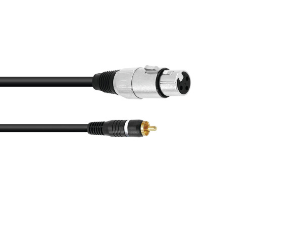Adaptercable RCA/XLR(F) 2m bk