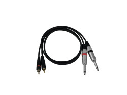 Adaptercable 2xJack/2xRCA 1m bk