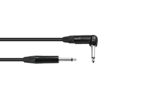 Jack cable 6.3 mono 1x 90° 6m bk Neutrik