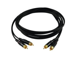 RCA cable 2x2 0.5m bk Hicon
