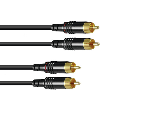 RCA cable 2x2 3m bk Hicon