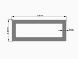 Tubing 14x5.5mm clear LED Strip 2m