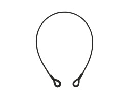 Steel Rope 1000x6mm black with Thimbles