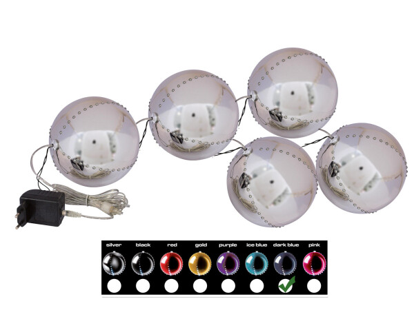LED Snowball 8cm, dark blue 5x