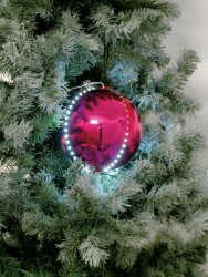 LED Snowball 15cm, pink